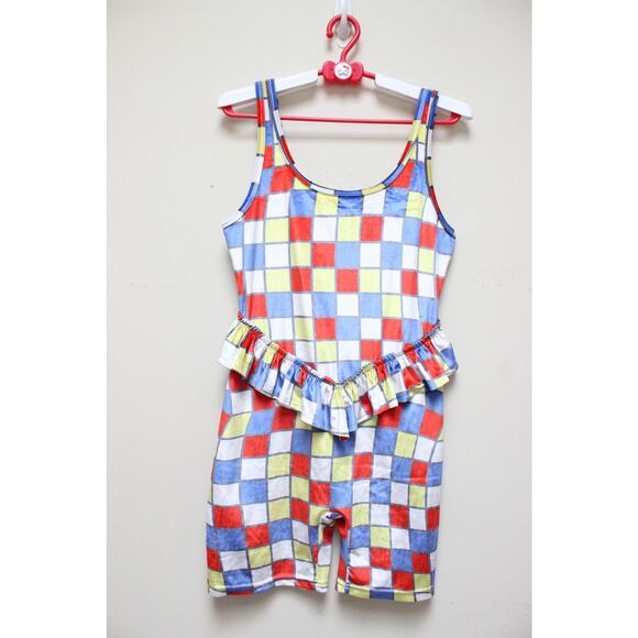 Fashion Brand Company Pants - Fashion Brand Company Multicolor Checkerboard Ruffle Romper